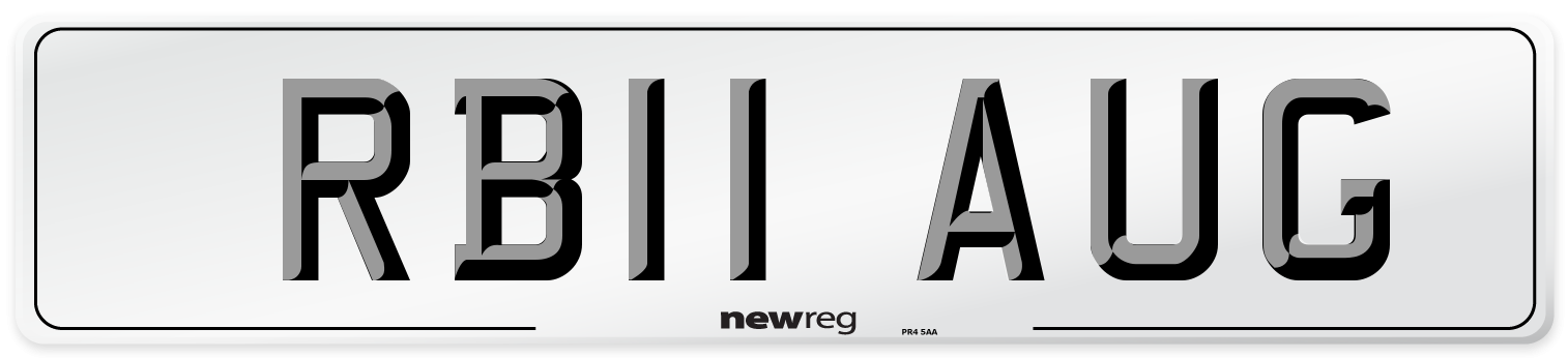 RB11 AUG Number Plate from New Reg